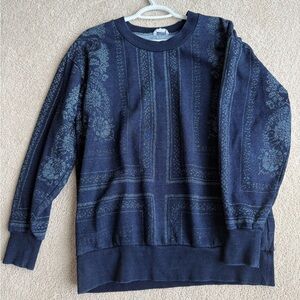 Club Monaco Dark Blue Patterned Crewneck Sweater